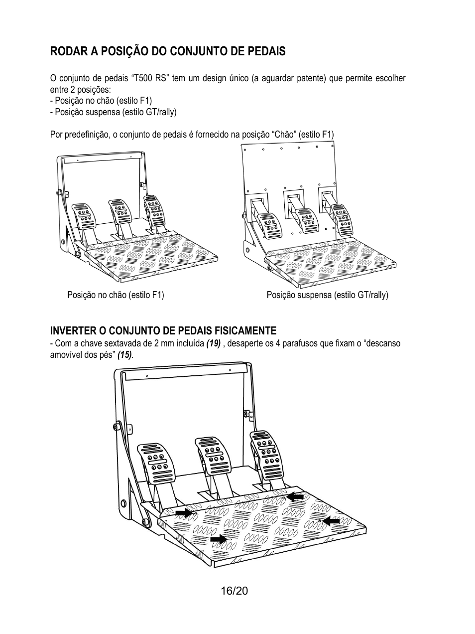 Rodar a posição do conjunto de pedais | Thrustmaster Ferrari F1 RS User Manual | Page 137 / 485