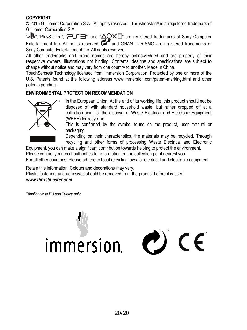Thrustmaster Ferrari F1 RS User Manual | Page 21 / 485