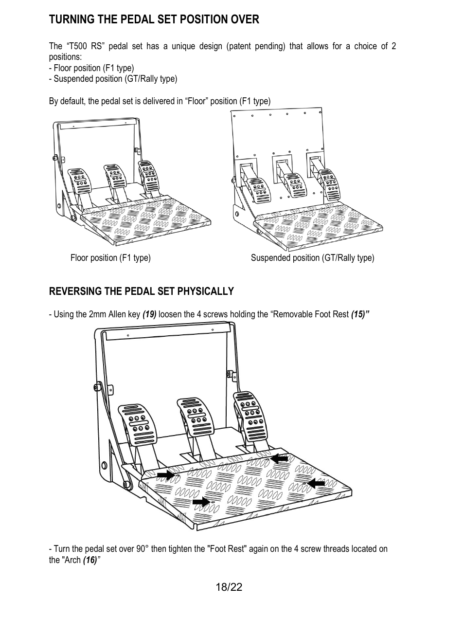Turning the pedal set position over | Thrustmaster Ferrari F1 RS User Manual | Page 259 / 485