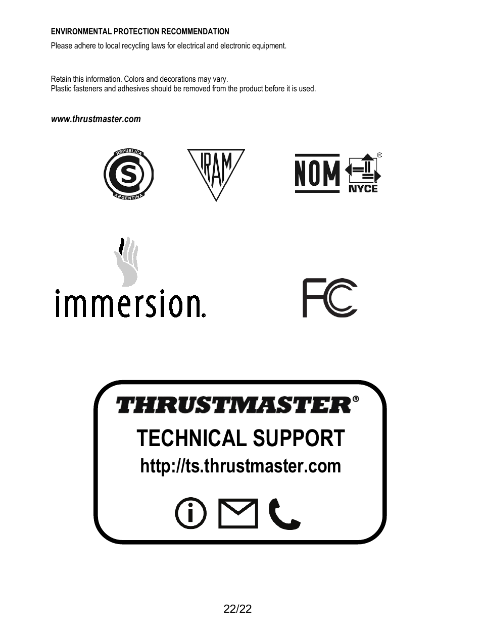 Technical support | Thrustmaster Ferrari F1 RS User Manual | Page 263 / 485