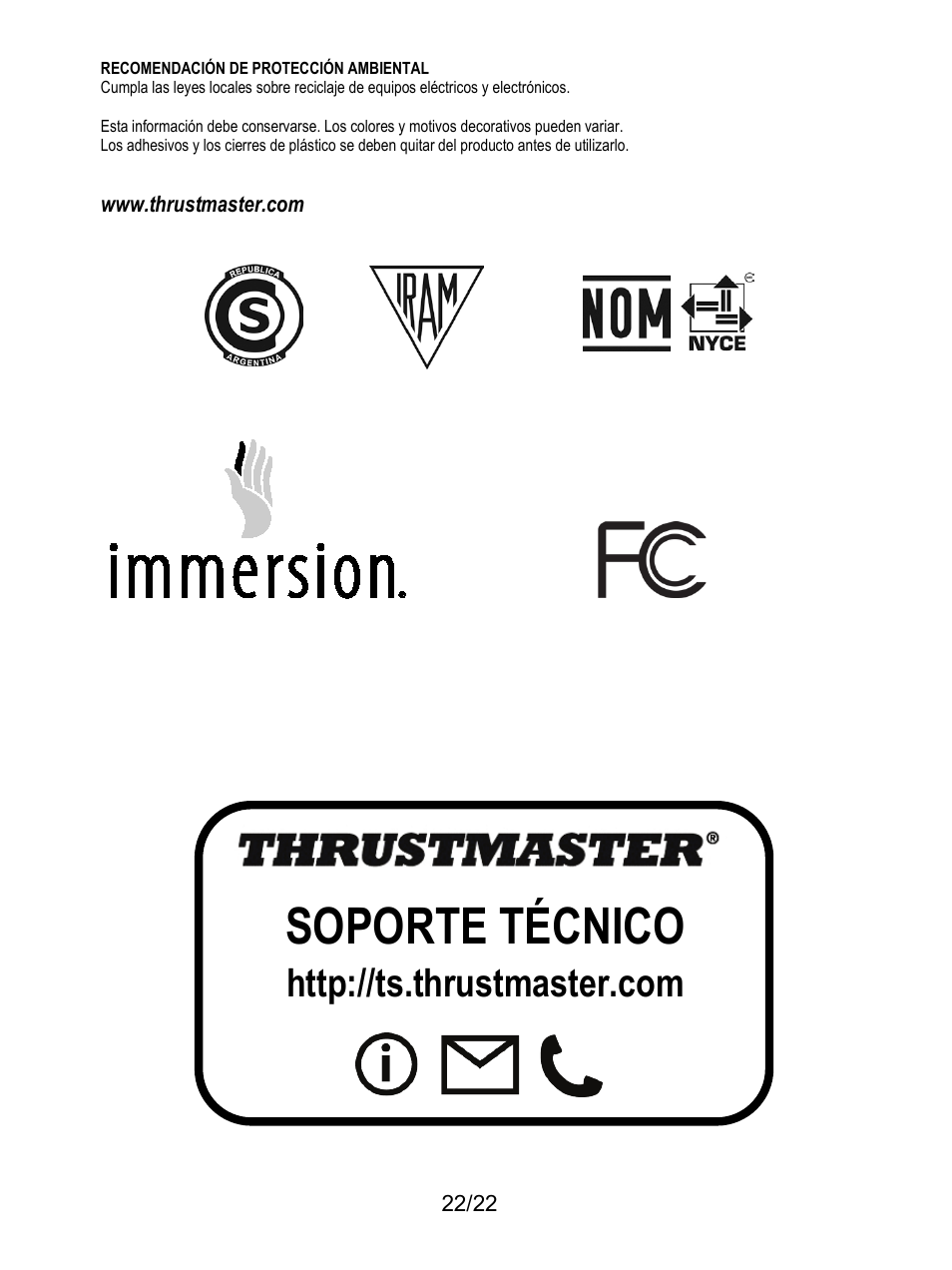 Soporte técnico | Thrustmaster Ferrari F1 RS User Manual | Page 307 / 485