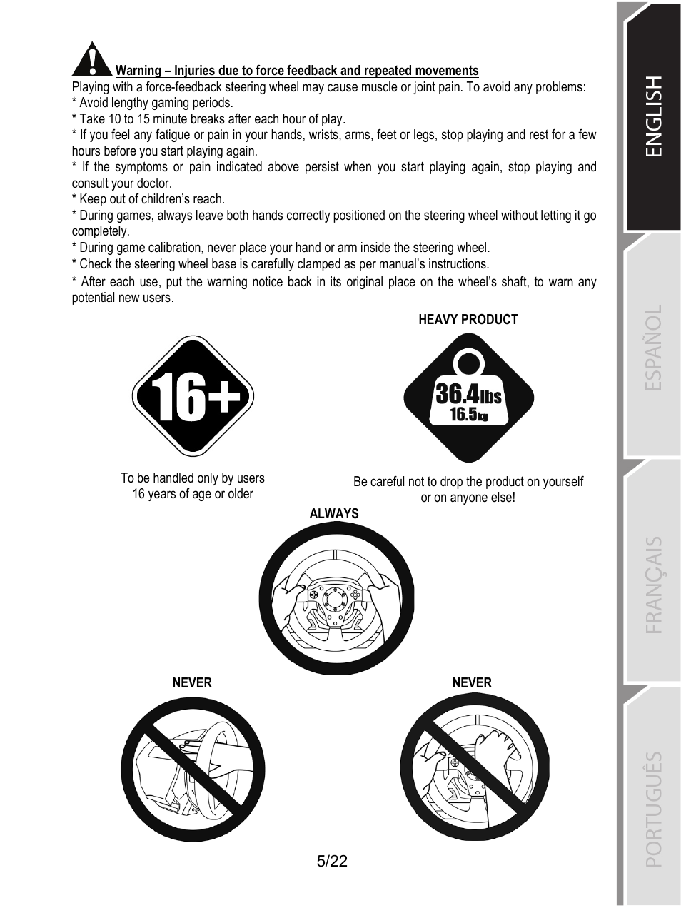 Thrustmaster Ferrari F1 RS User Manual | Page 312 / 485