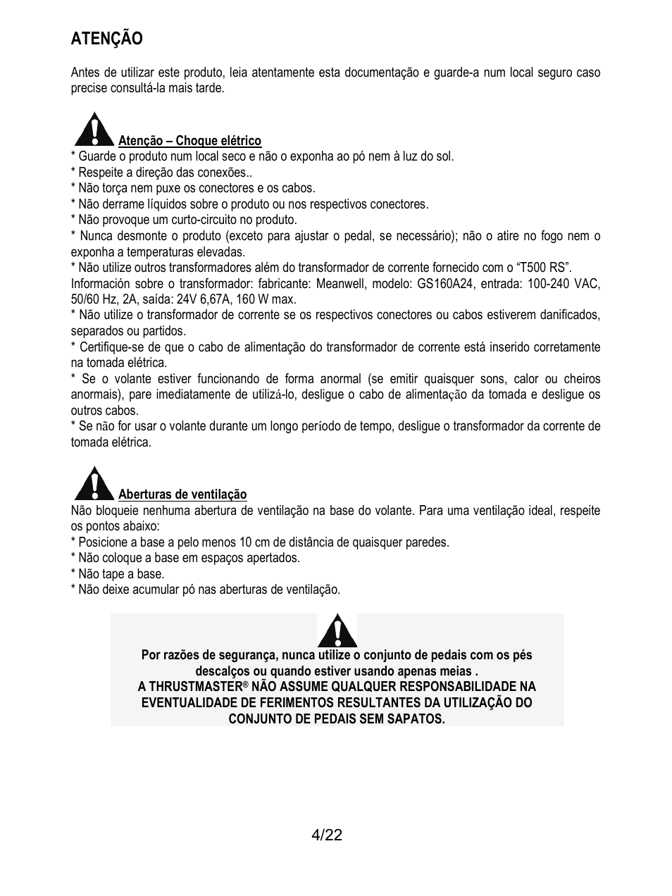 Atenção | Thrustmaster Ferrari F1 RS User Manual | Page 355 / 485