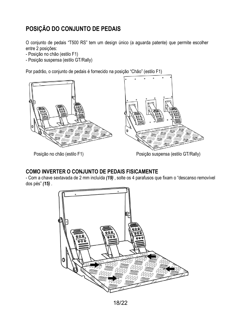 Posição do conjunto de pedais | Thrustmaster Ferrari F1 RS User Manual | Page 369 / 485