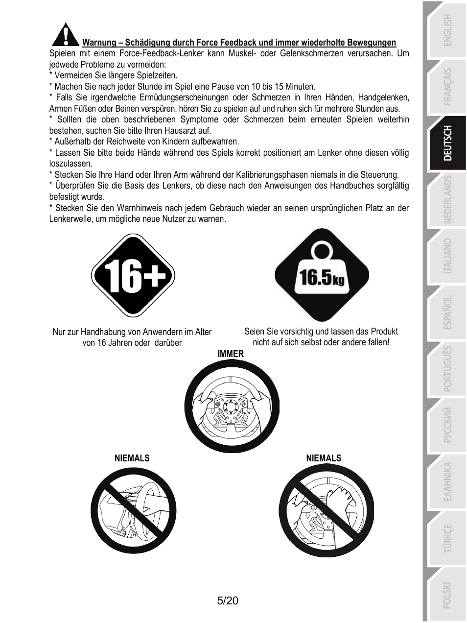 Thrustmaster Ferrari F1 RS User Manual | Page 46 / 485