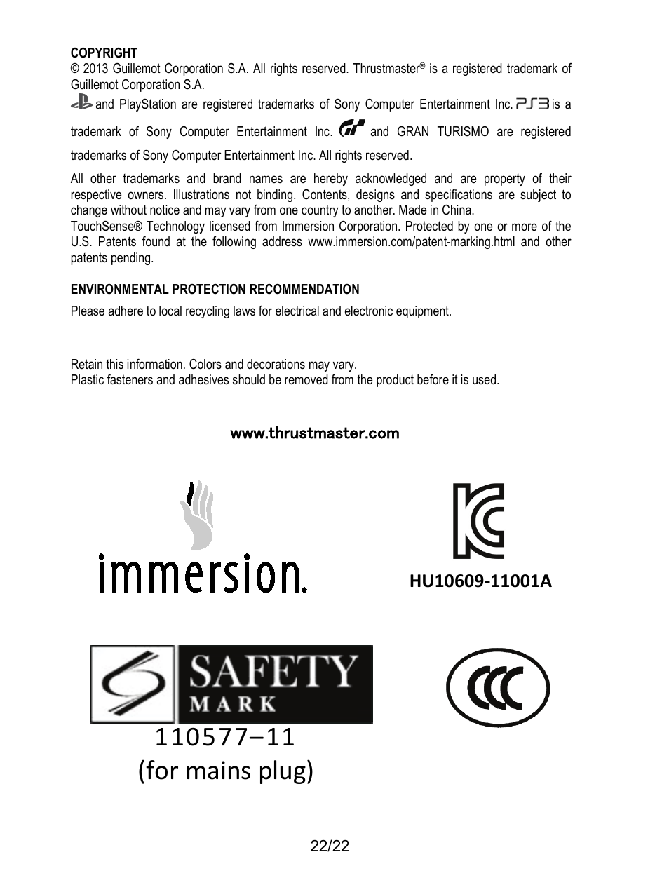 Thrustmaster Ferrari F1 RS User Manual | Page 485 / 485