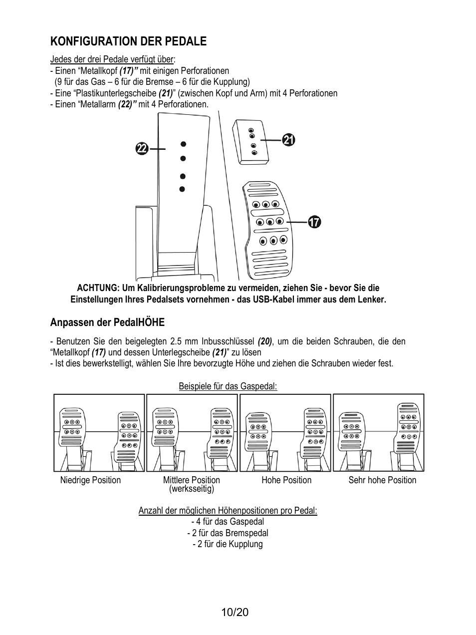 Konfiguration der pedale | Thrustmaster Ferrari F1 RS User Manual | Page 51 / 485
