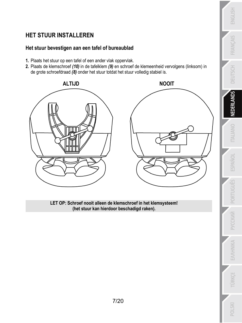 Het stuur installeren | Thrustmaster Ferrari F1 RS User Manual | Page 68 / 485