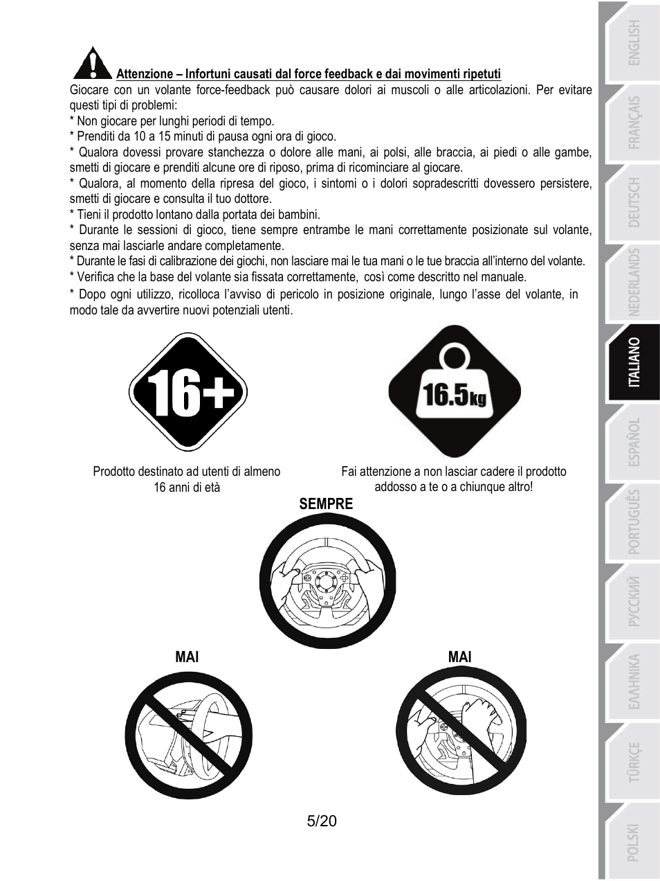 Thrustmaster Ferrari F1 RS User Manual | Page 86 / 485