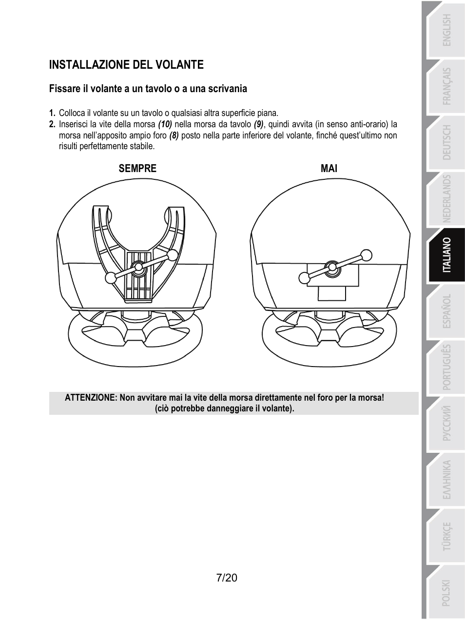 Installazione del volante | Thrustmaster Ferrari F1 RS User Manual | Page 88 / 485