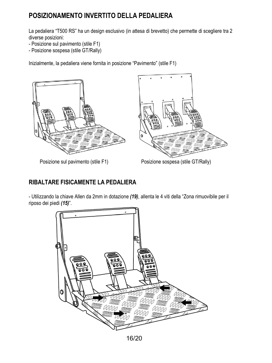 Posizionamento invertito della pedaliera | Thrustmaster Ferrari F1 RS User Manual | Page 97 / 485
