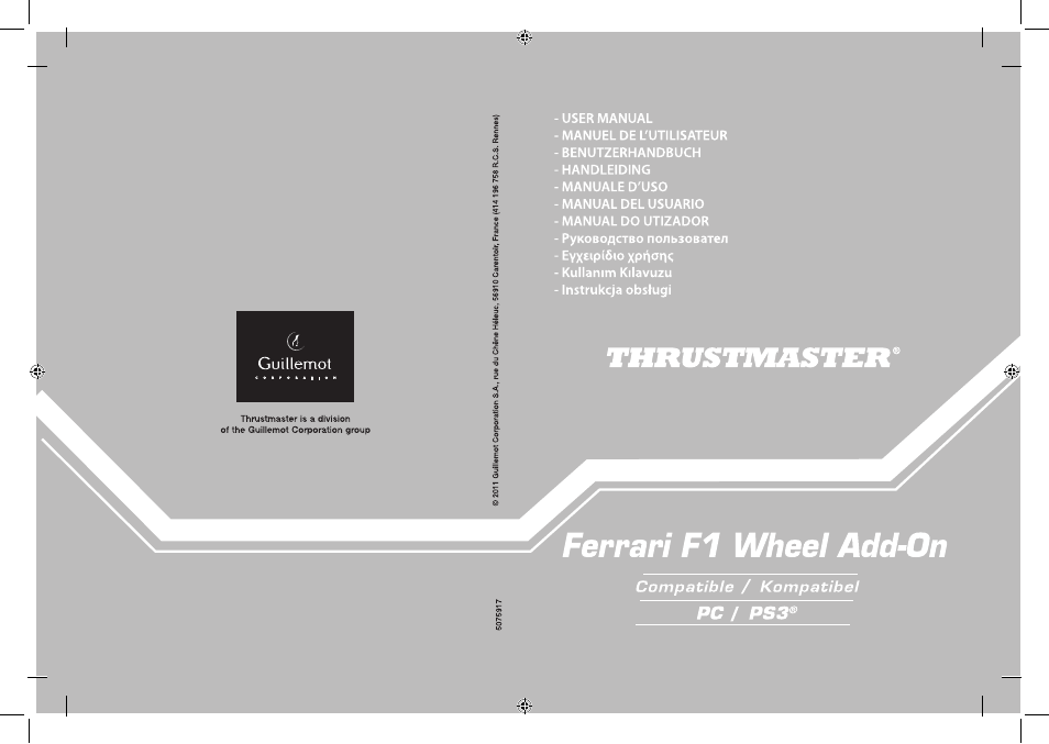 Couvf1wheeladdon5075917 - verso | Thrustmaster Ferrari F1 RS User Manual | Page 110 / 110