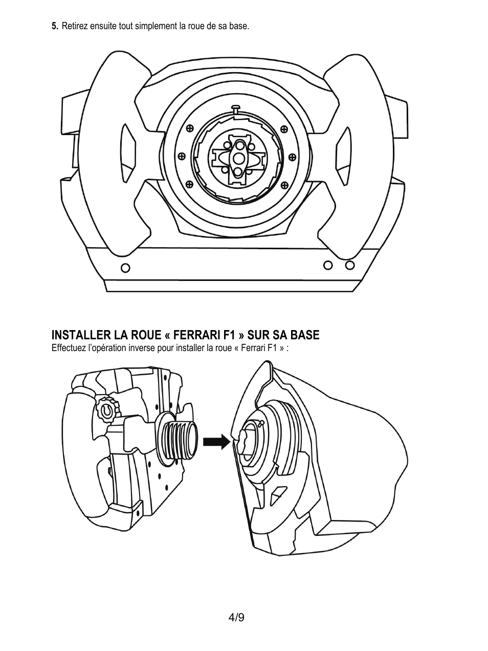 Installer la roue « ferrari f1 » sur sa base | Thrustmaster Ferrari F1 RS User Manual | Page 14 / 110