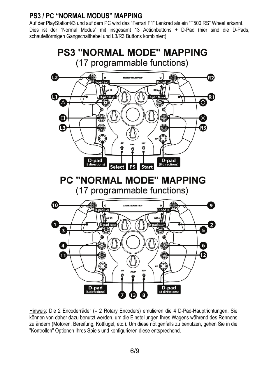 Ps3 / pc “normal modus” mapping | Thrustmaster Ferrari F1 RS User Manual | Page 25 / 110