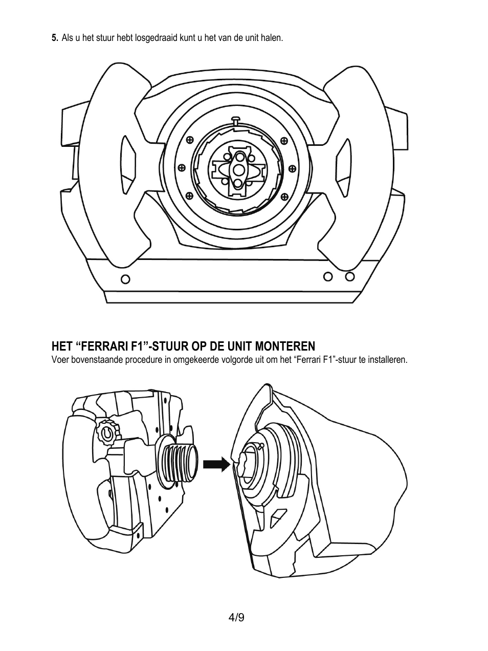 Het “ferrari f1”-stuur op de unit monteren | Thrustmaster Ferrari F1 RS User Manual | Page 32 / 110