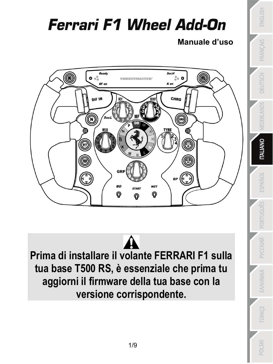Ita_ferrari f1 wheel add-on | Thrustmaster Ferrari F1 RS User Manual | Page 38 / 110