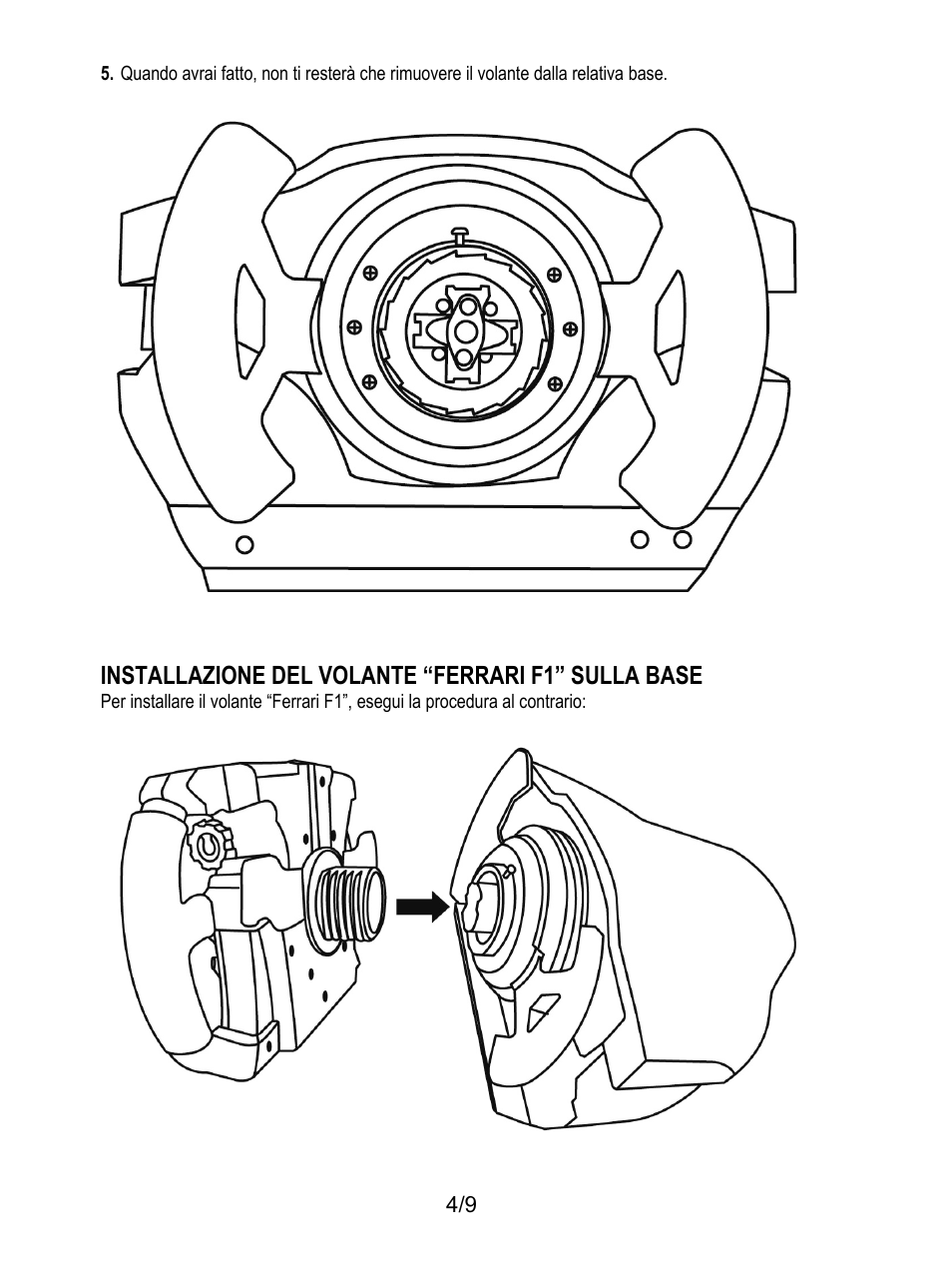 Installazione del volante “ferrari f1” sulla base | Thrustmaster Ferrari F1 RS User Manual | Page 41 / 110