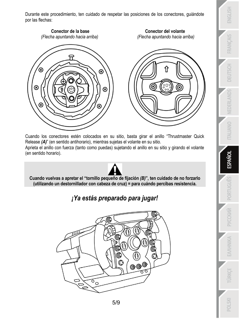 Ya estás preparado para jugar | Thrustmaster Ferrari F1 RS User Manual | Page 51 / 110