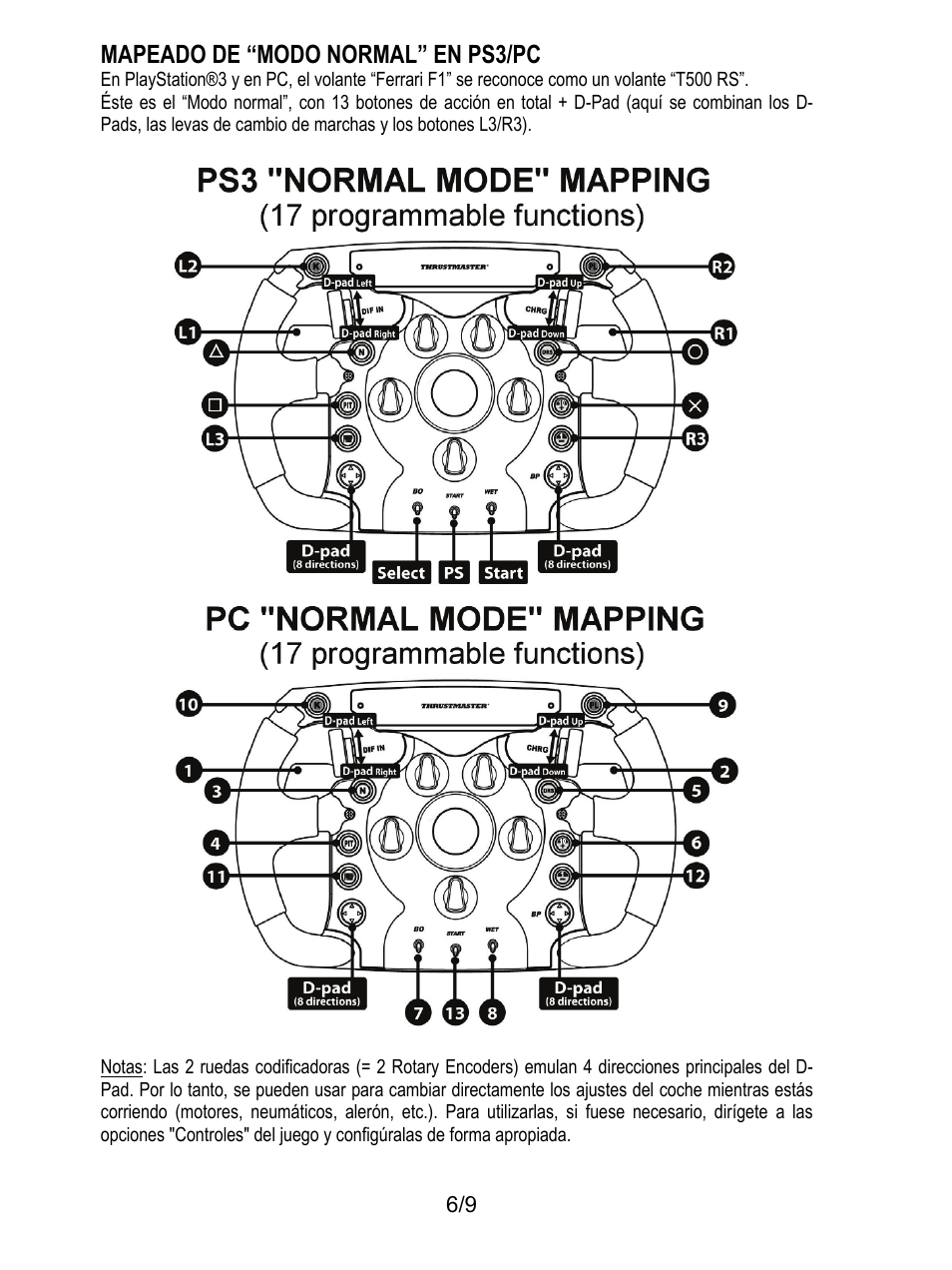 Mapeado de “modo normal” en ps3/pc | Thrustmaster Ferrari F1 RS User Manual | Page 52 / 110