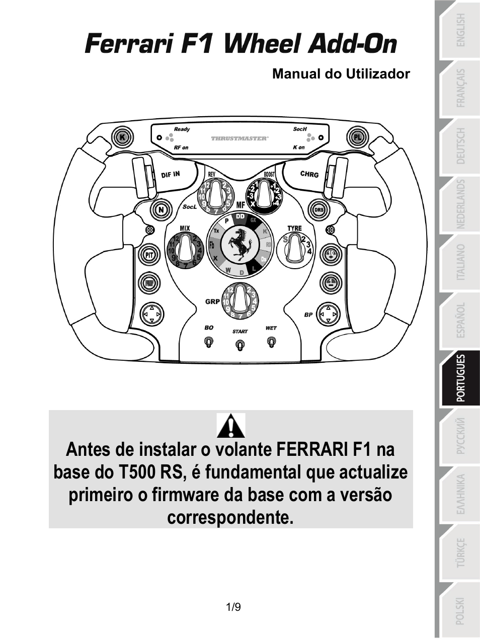 Por_ferrari f1 wheel add-on | Thrustmaster Ferrari F1 RS User Manual | Page 56 / 110