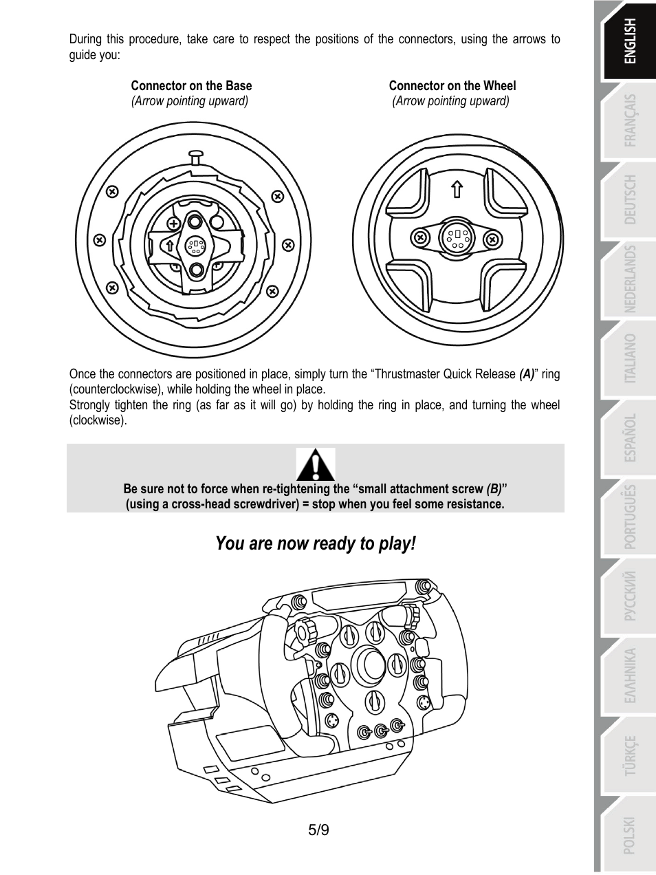 You are now ready to play | Thrustmaster Ferrari F1 RS User Manual | Page 6 / 110