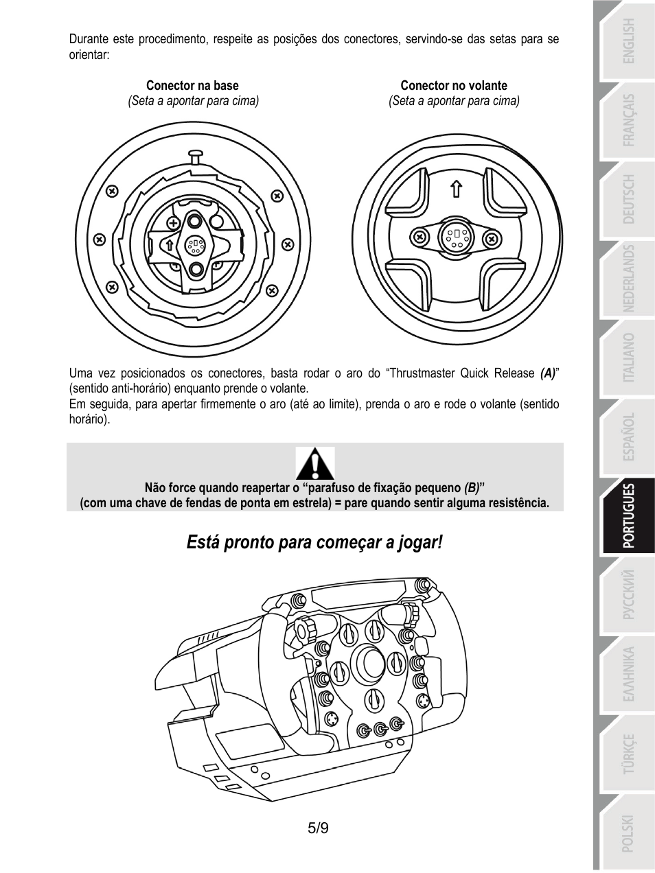 Está pronto para começar a jogar | Thrustmaster Ferrari F1 RS User Manual | Page 60 / 110