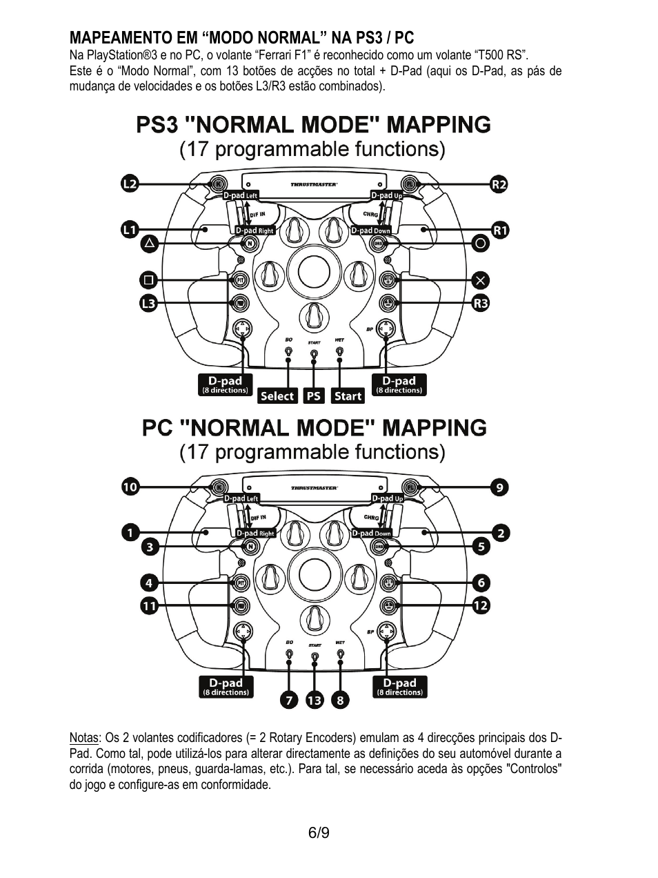 Mapeamento em “modo normal” na ps3 / pc | Thrustmaster Ferrari F1 RS User Manual | Page 61 / 110