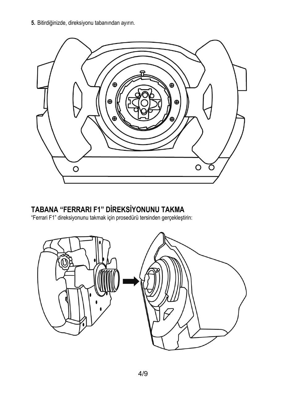 Tabana “ferrari f1” direksiyonunu takma | Thrustmaster Ferrari F1 RS User Manual | Page 86 / 110