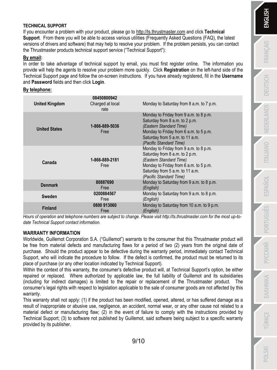 Thrustmaster Ferrari GT Experience User Manual | Page 10 / 124