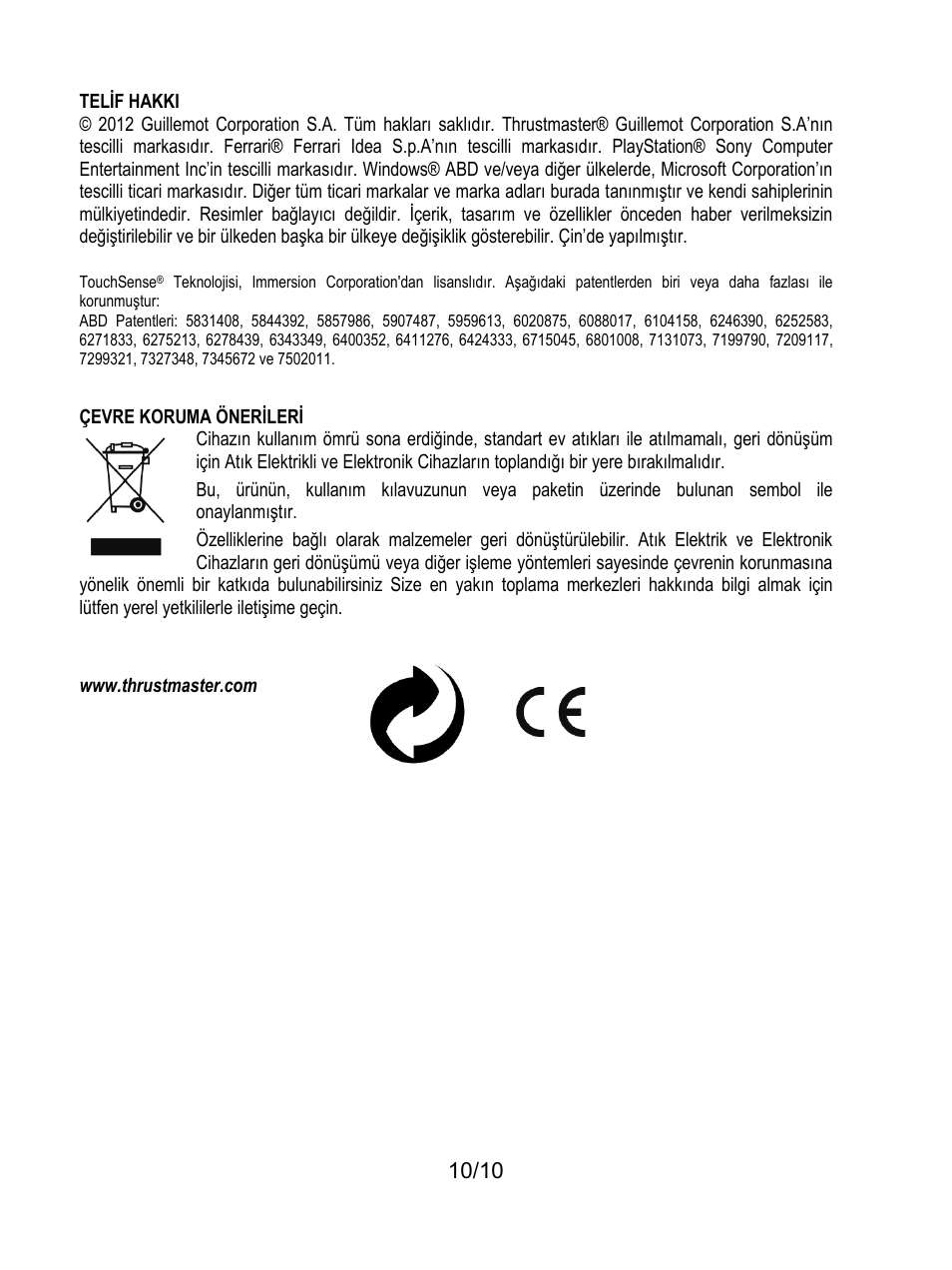 Thrustmaster Ferrari GT Experience User Manual | Page 101 / 124