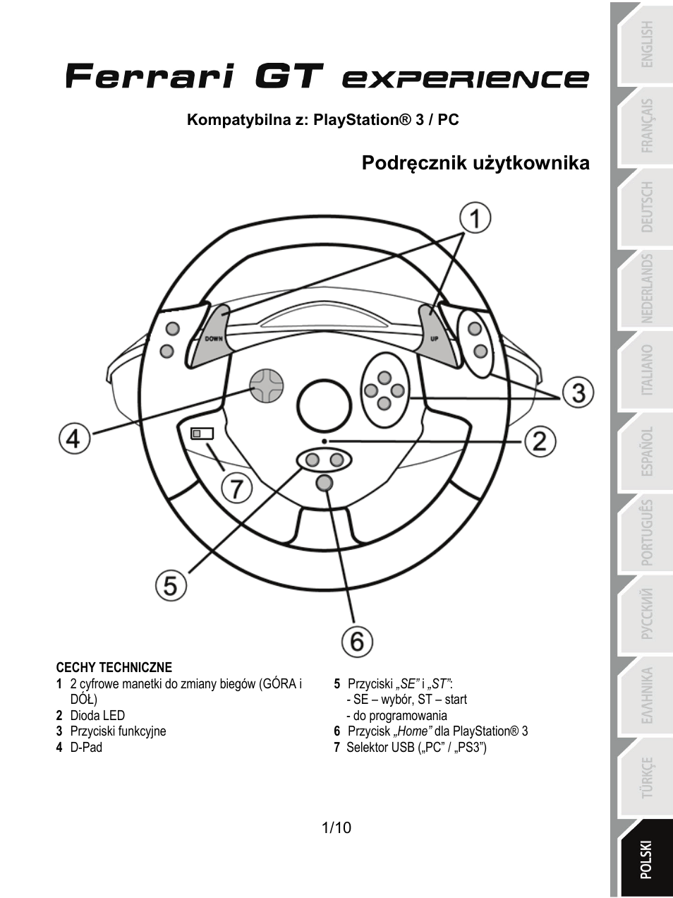 11_pol_fgt_experience_v3, Cechy techniczne, Podręcznik użytkownika | Thrustmaster Ferrari GT Experience User Manual | Page 102 / 124