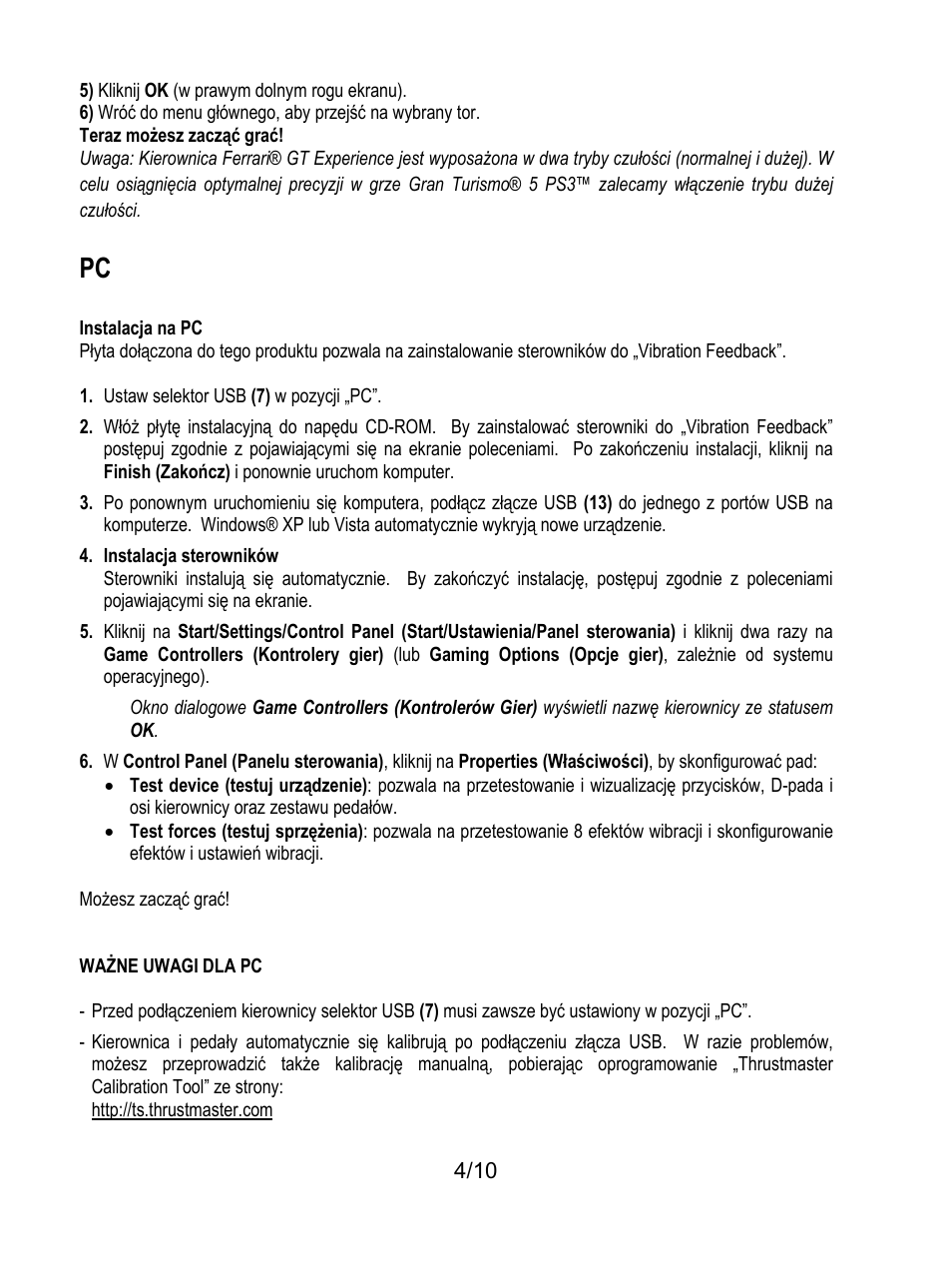 Thrustmaster Ferrari GT Experience User Manual | Page 105 / 124