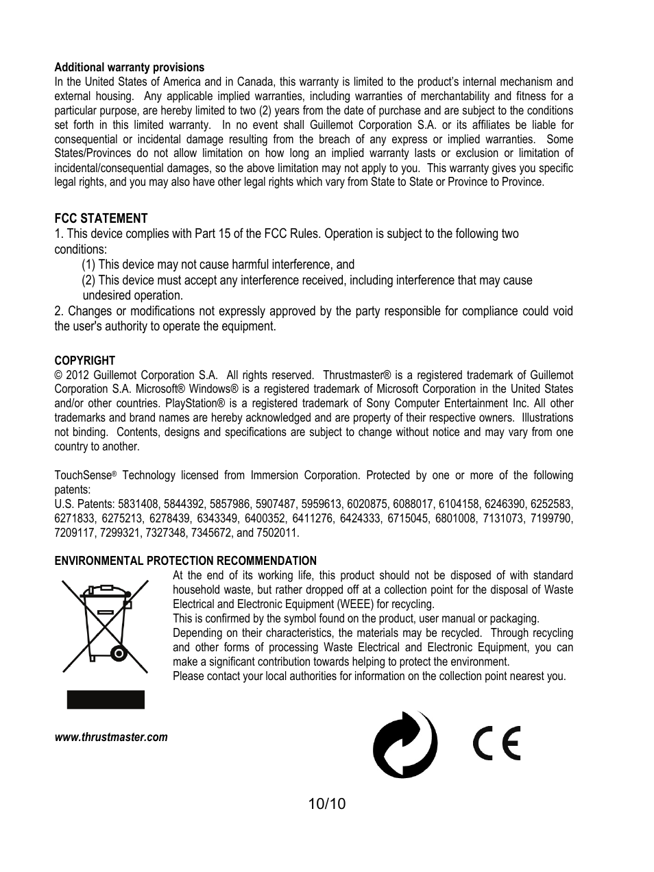 Thrustmaster Ferrari GT Experience User Manual | Page 11 / 124