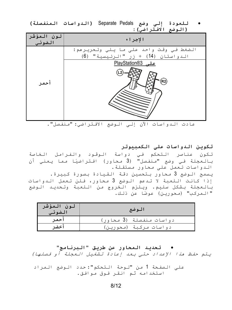 تكوين الدواسات على الكمبيوتر | Thrustmaster Ferrari GT Experience User Manual | Page 119 / 124