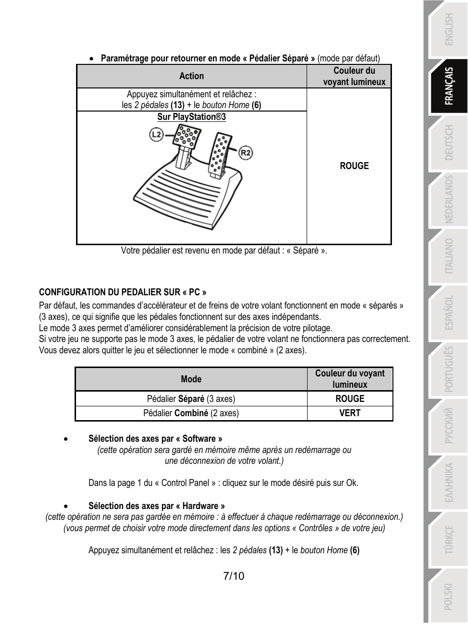 Configuration du pedalier sur « pc | Thrustmaster Ferrari GT Experience User Manual | Page 18 / 124