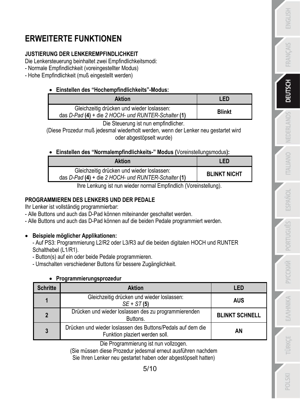 Erweiterte funktionen | Thrustmaster Ferrari GT Experience User Manual | Page 26 / 124