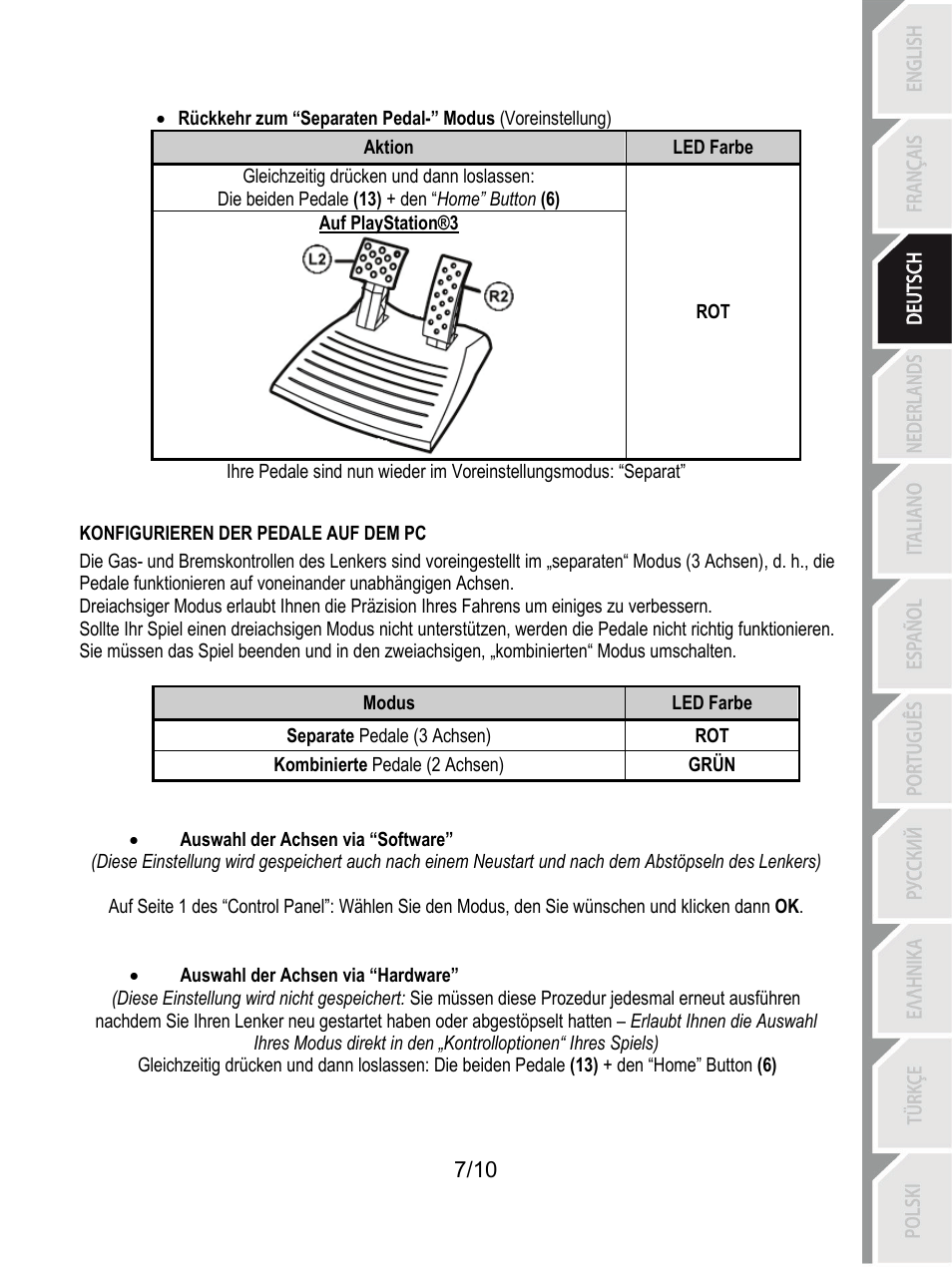 Konfigurieren der pedale auf dem pc | Thrustmaster Ferrari GT Experience User Manual | Page 28 / 124