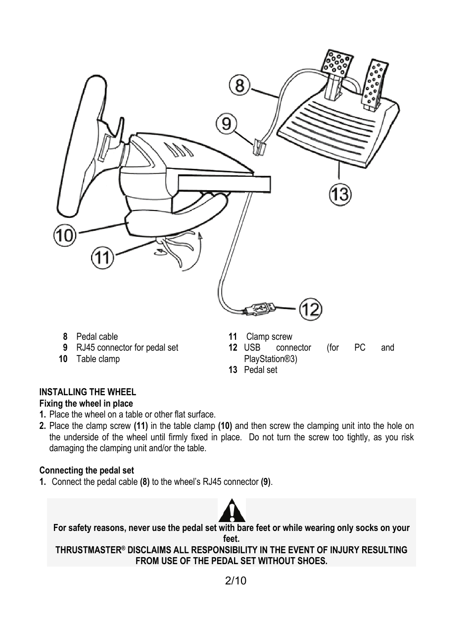 Installing the wheel | Thrustmaster Ferrari GT Experience User Manual | Page 3 / 124