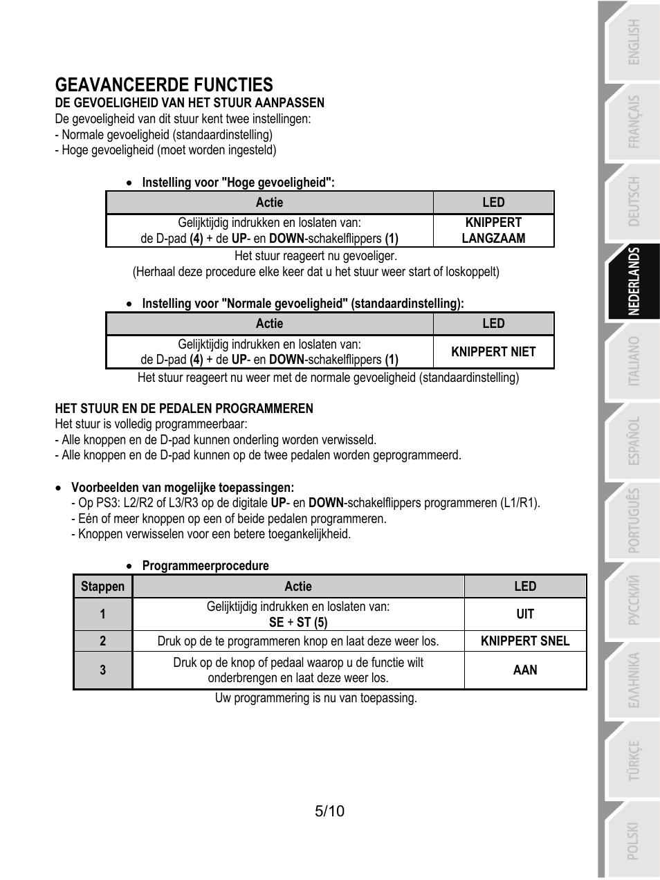 Geavanceerde functies | Thrustmaster Ferrari GT Experience User Manual | Page 36 / 124