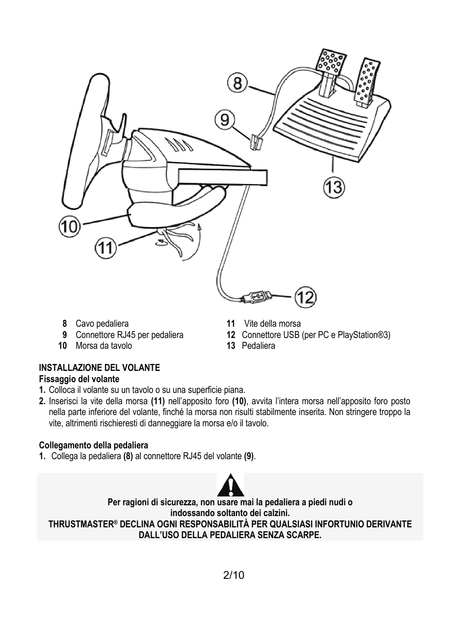 Installazione del volante | Thrustmaster Ferrari GT Experience User Manual | Page 43 / 124