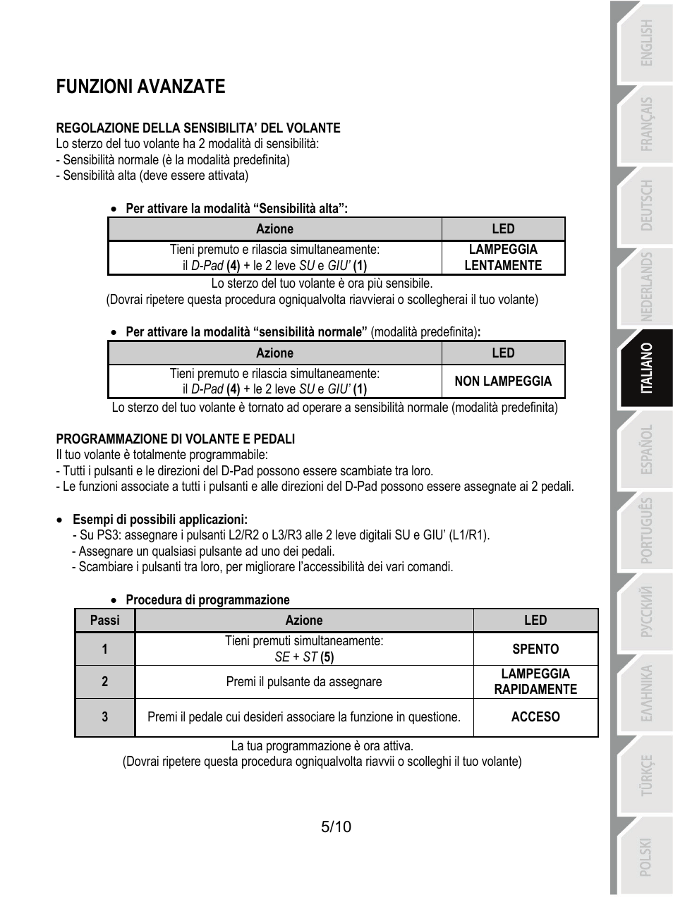 Funzioni avanzate | Thrustmaster Ferrari GT Experience User Manual | Page 46 / 124