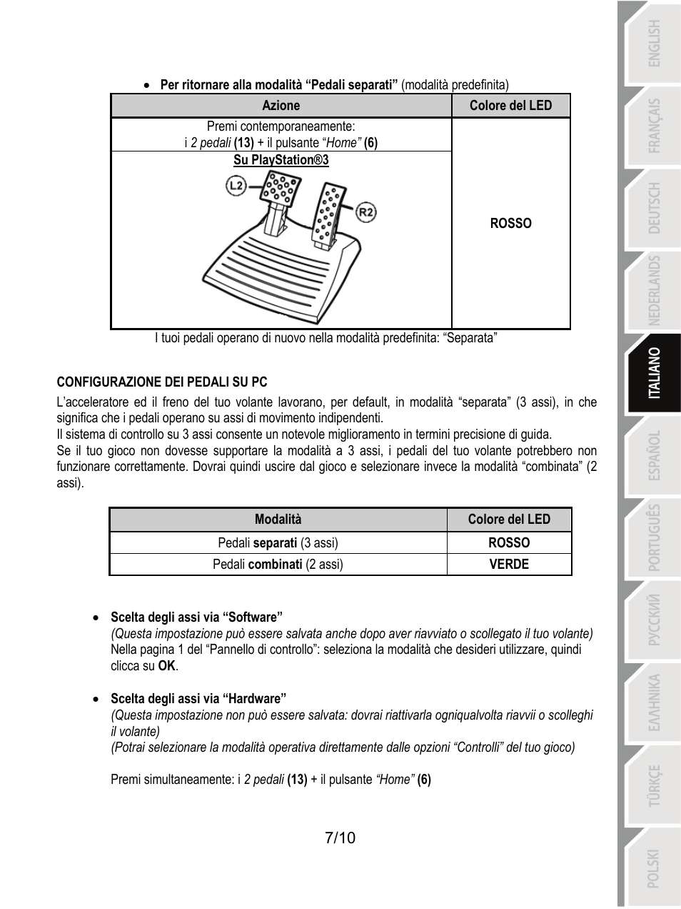 Configurazione dei pedali su pc | Thrustmaster Ferrari GT Experience User Manual | Page 48 / 124