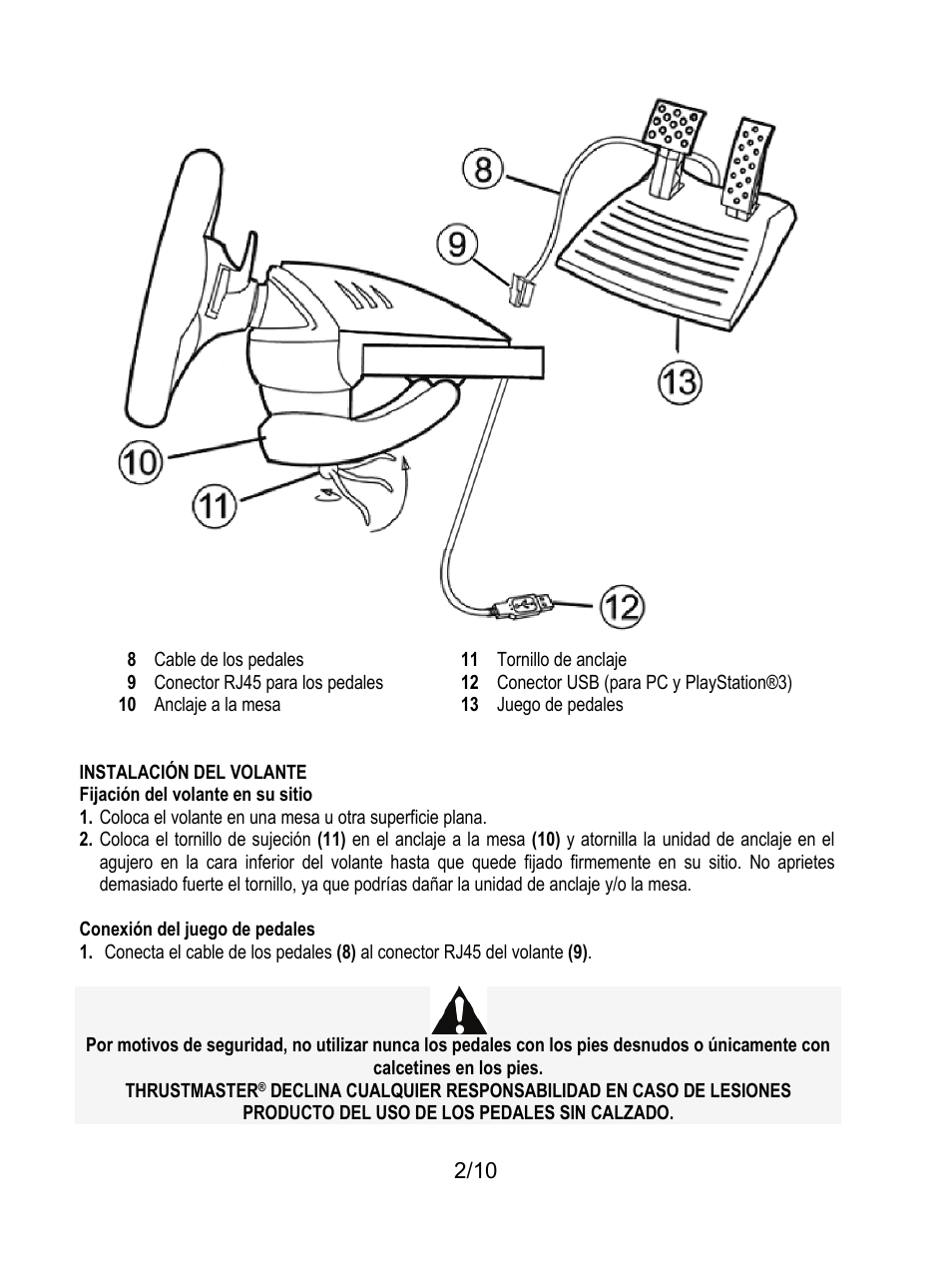 Instalación del volante | Thrustmaster Ferrari GT Experience User Manual | Page 53 / 124