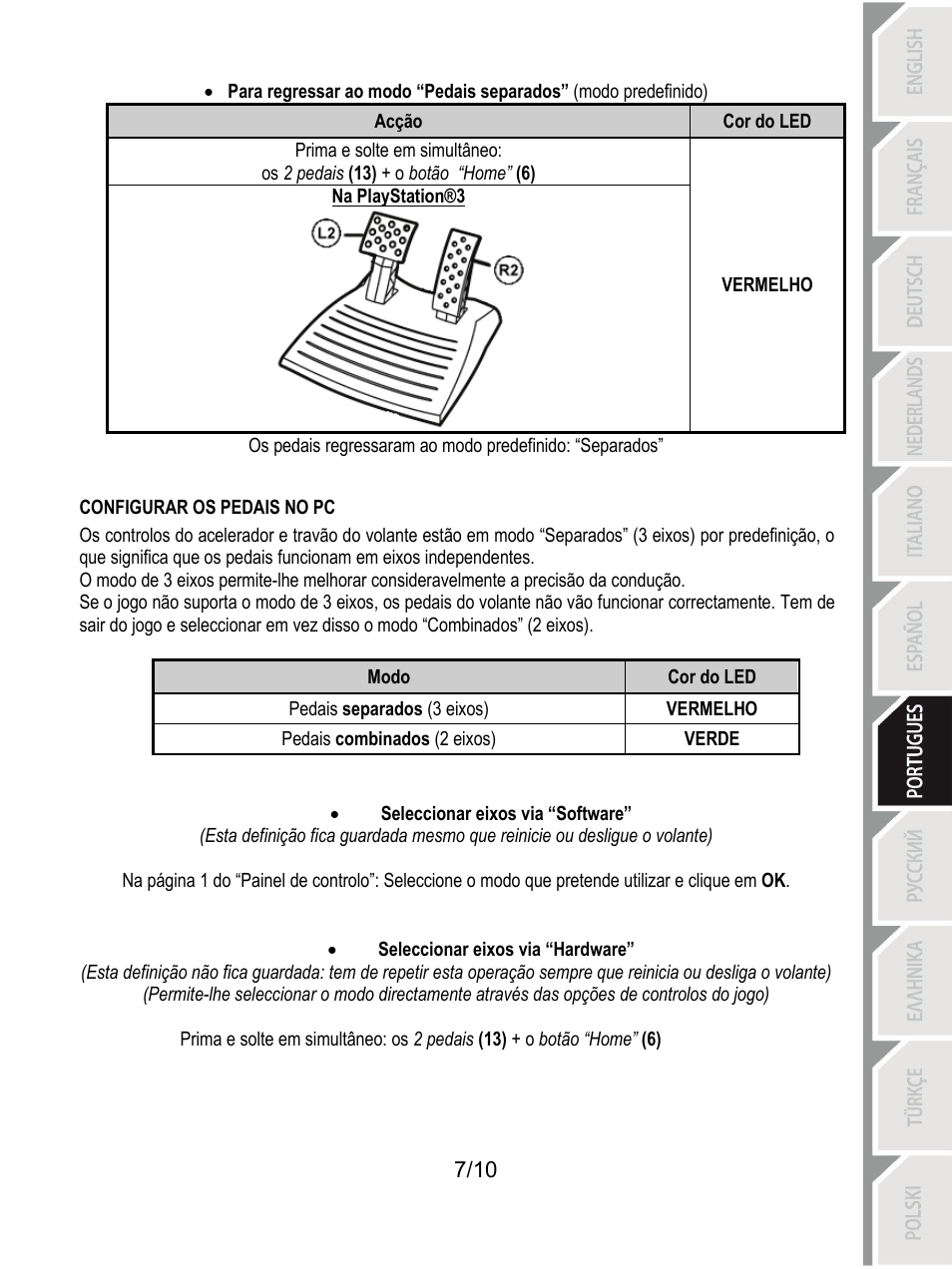 Configurar os pedais no pc | Thrustmaster Ferrari GT Experience User Manual | Page 68 / 124