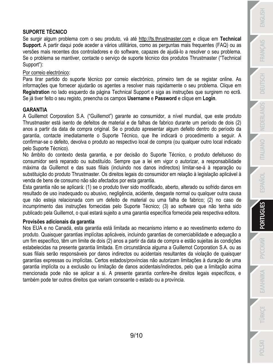 Thrustmaster Ferrari GT Experience User Manual | Page 70 / 124