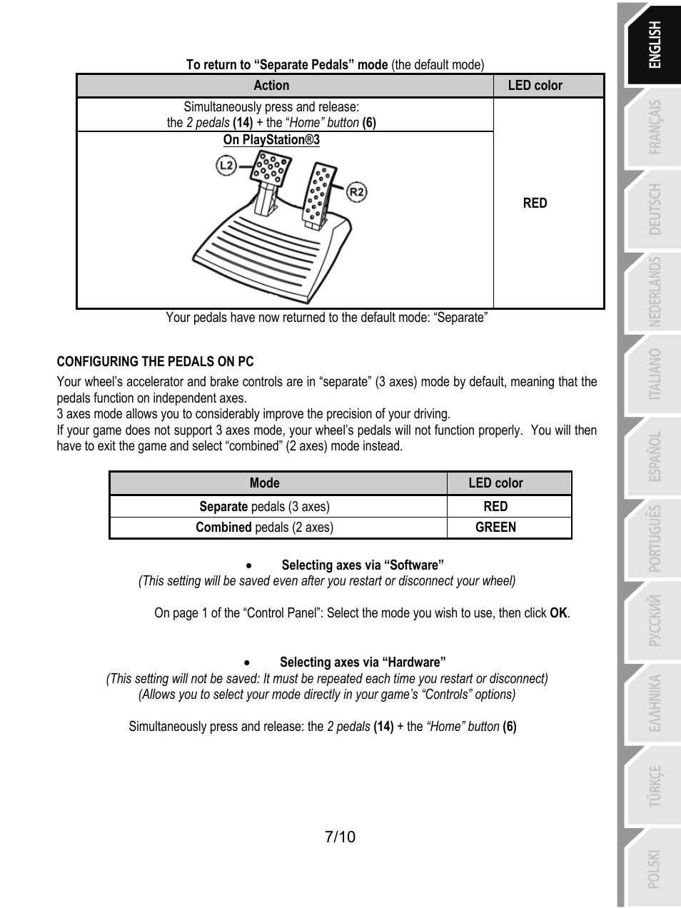Configuring the pedals on pc | Thrustmaster Ferrari GT Experience User Manual | Page 8 / 124