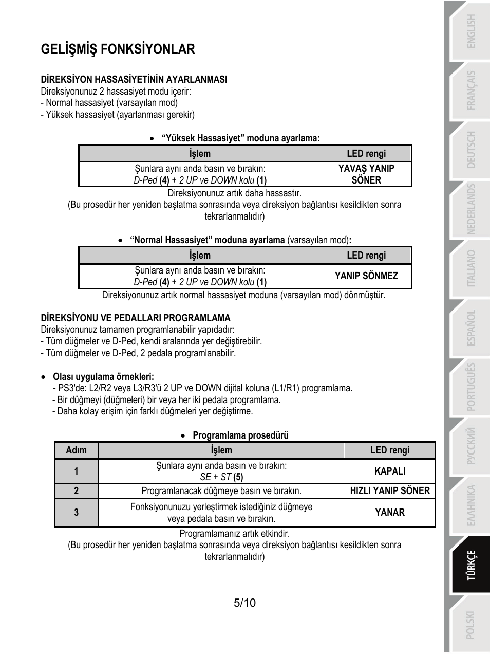 Gelişmiş fonksiyonlar | Thrustmaster Ferrari GT Experience User Manual | Page 96 / 124
