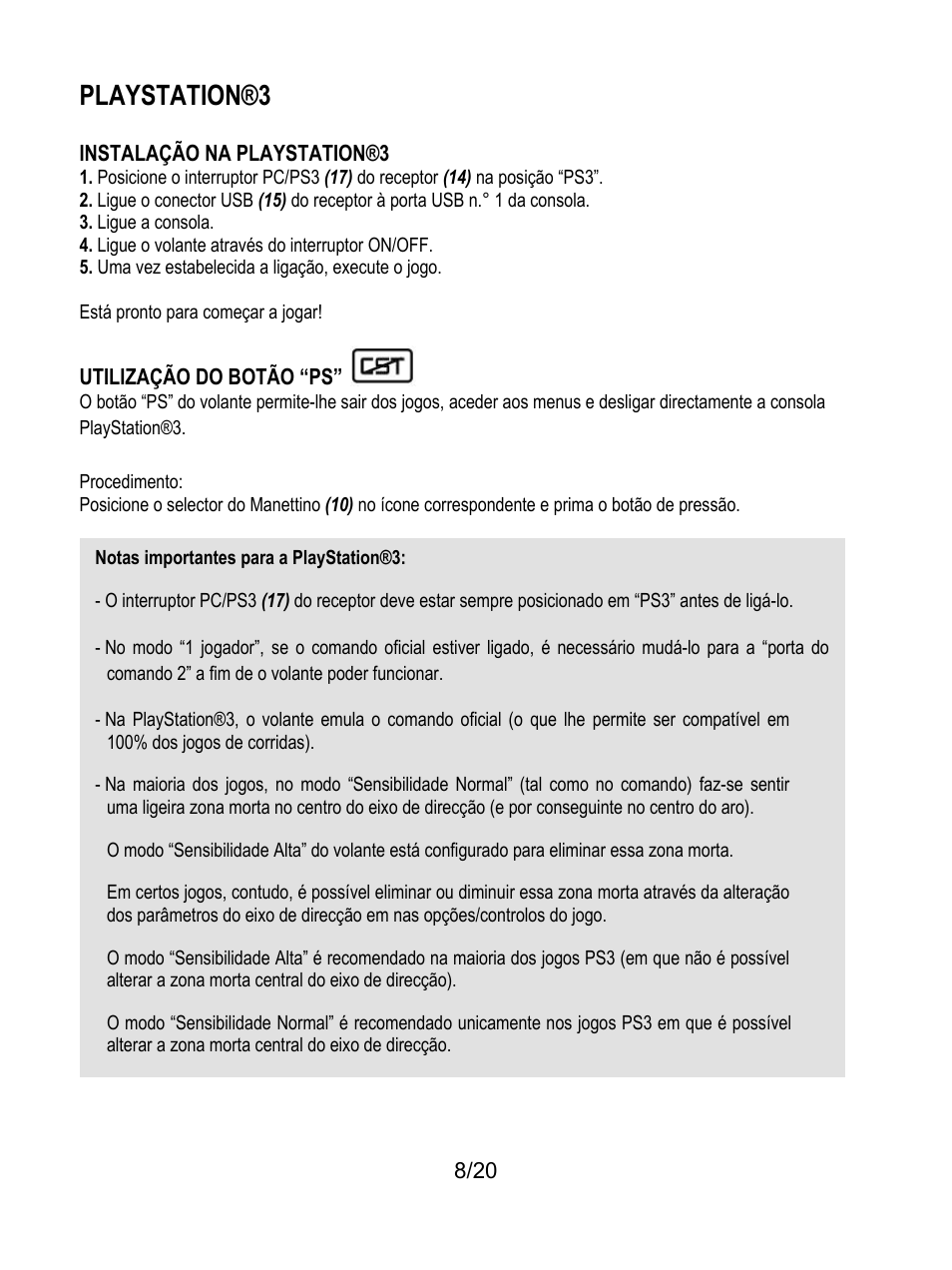 Playstation®3 | Thrustmaster Ferrari Wireless F430 Cockpit User Manual | Page 129 / 182