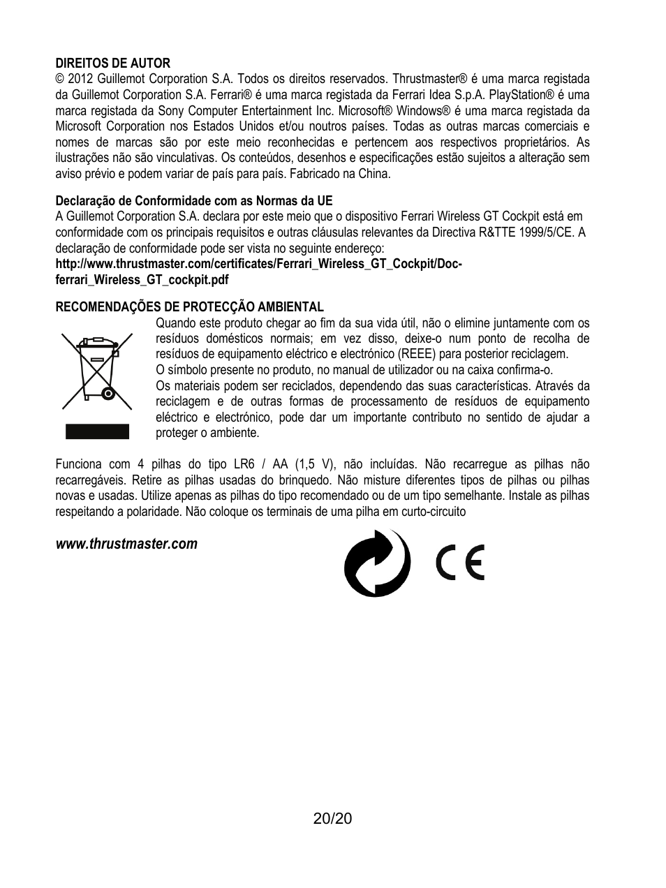Thrustmaster Ferrari Wireless F430 Cockpit User Manual | Page 141 / 182