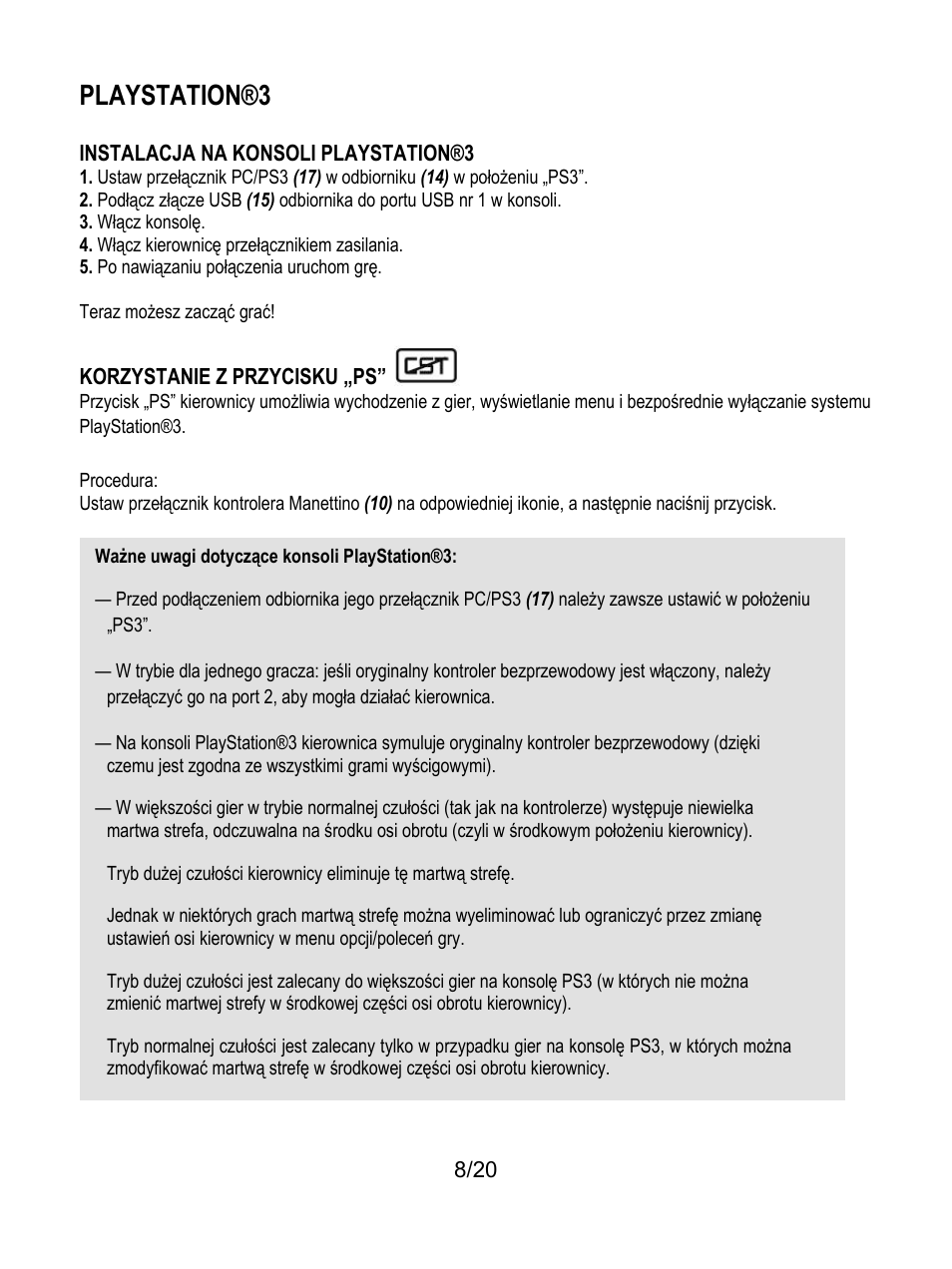 Playstation®3 | Thrustmaster Ferrari Wireless F430 Cockpit User Manual | Page 169 / 182